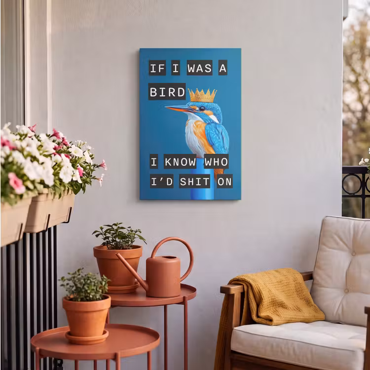 Buiten canvas - Vogel - Decoratie - Ijsvogel - Blauw — 4