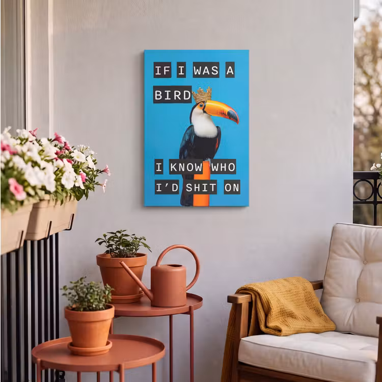 Buiten canvas - Vogel - Toekan - Blauw - Quotes — 4