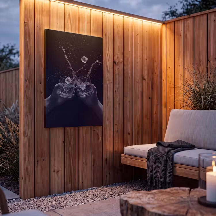 Buiten canvas - Whiskyglazen - Ijs - Spetters - Zwart — 4