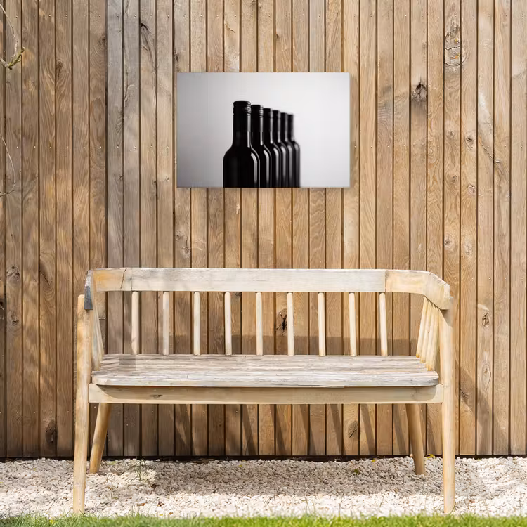 Buiten canvas - Wijnflessen - Zwart - Minimalistisch — 3