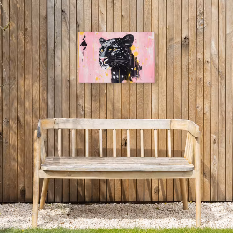 Buiten canvas - Zwart - Panter - Roze - Abstract — 3