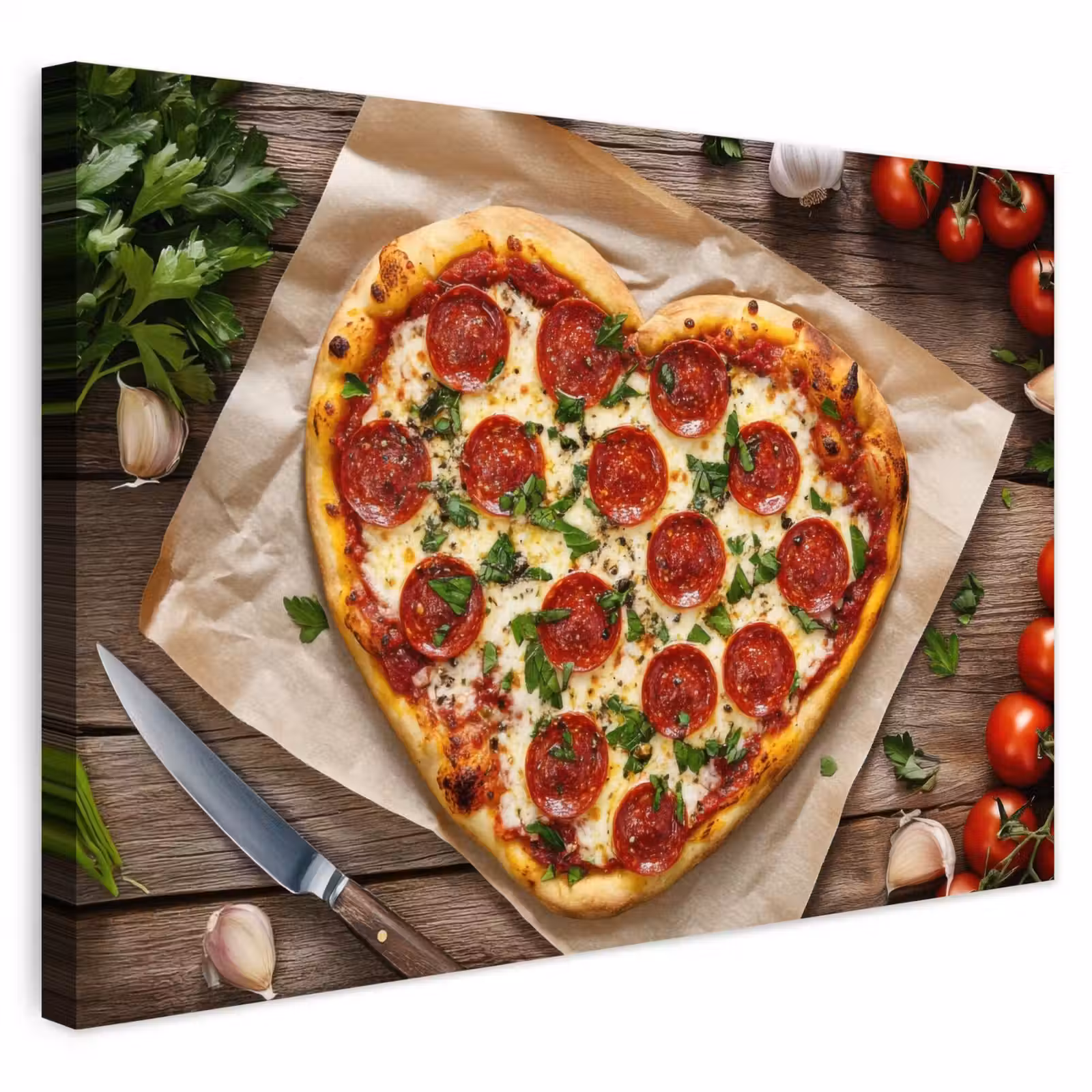 Buiten canvas - Pizza - Hart - Pepperoni - Tomaat — 1