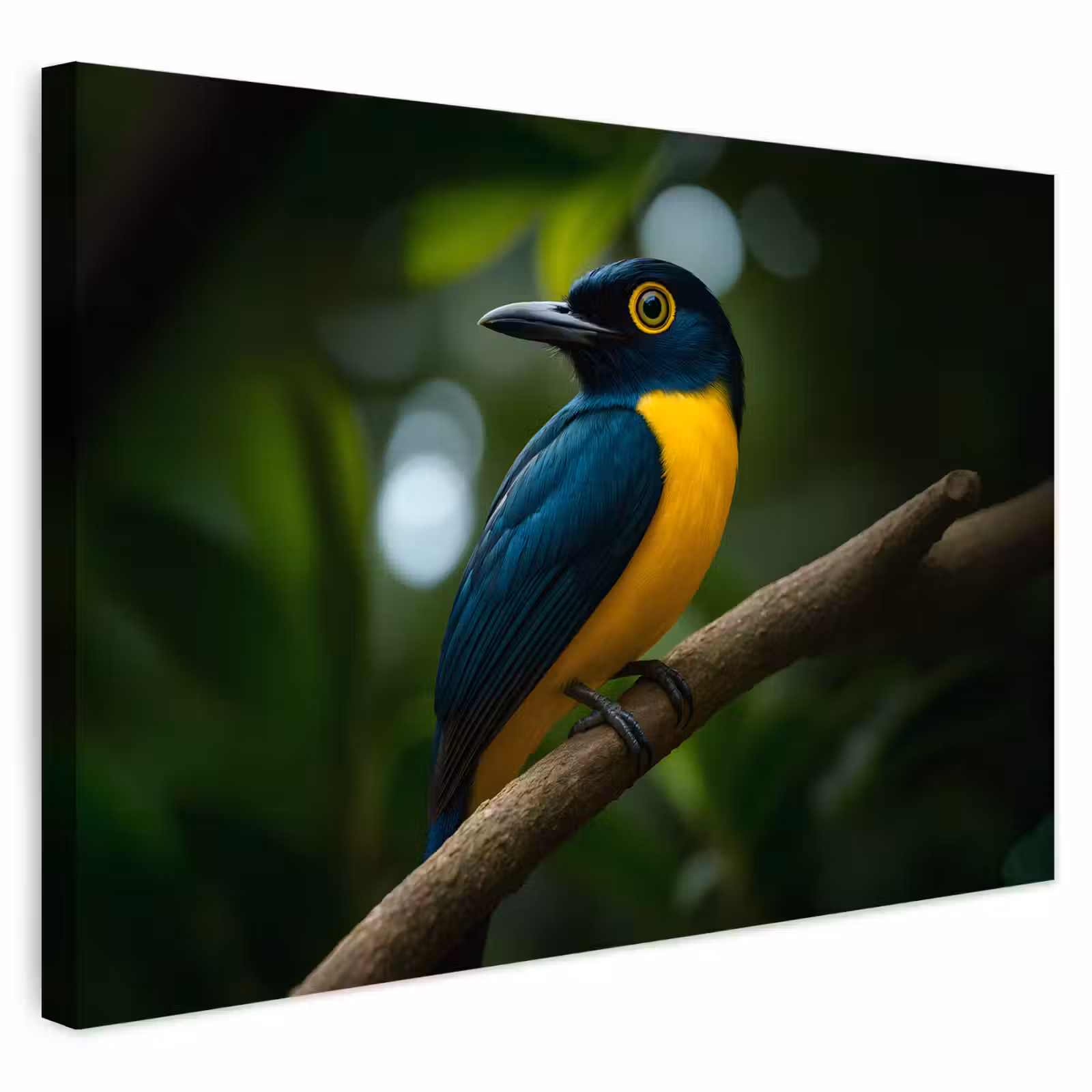 Buiten canvas - Vogel - Tak - Geel - Bladeren — 1