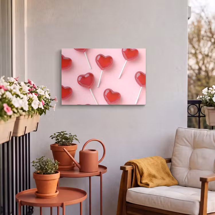 Buiten canvas - Lollies - Hartjes - Roze — 4