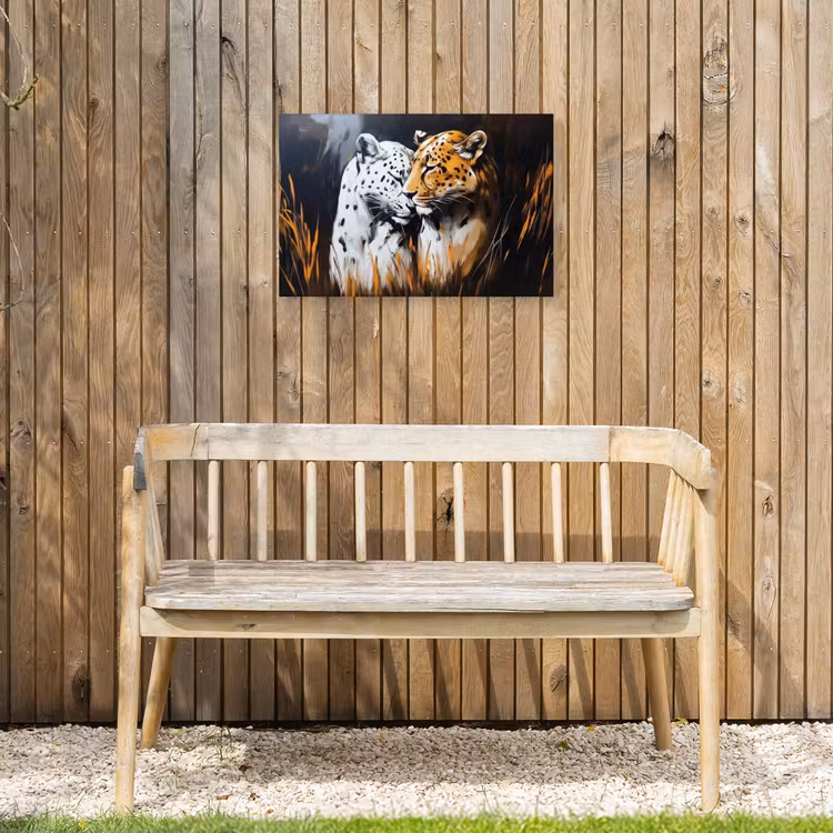 Buiten canvas - Luipaard - Oranje - Wit - Gras — 3