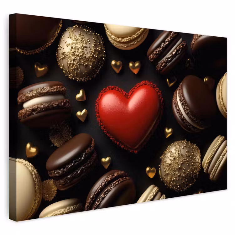 Buiten canvas - Macarons - Rood - Hart — 1