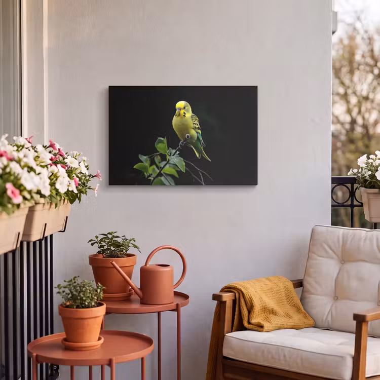 Buiten canvas - Parkiet - Tak - Bladeren - Geel — 4
