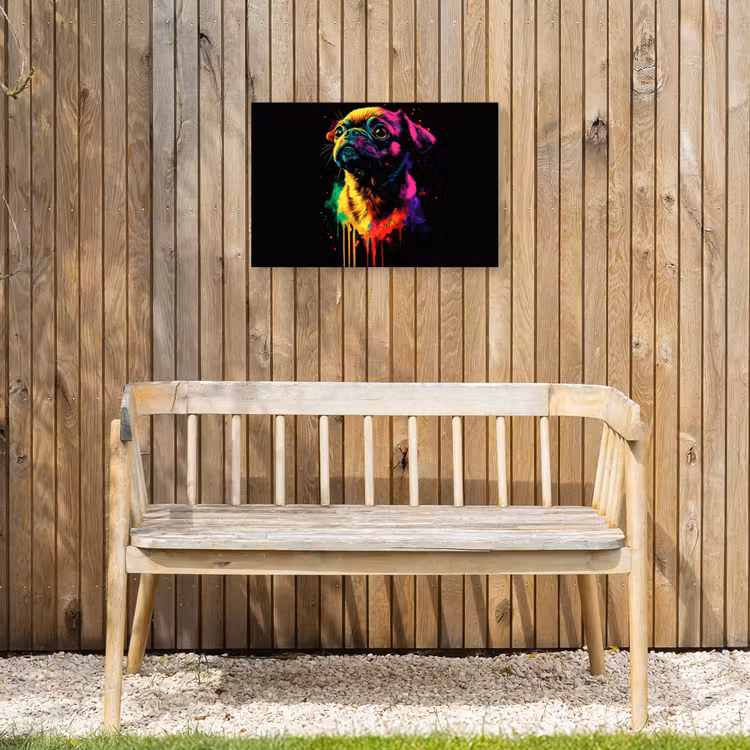 Buiten canvas - Puck - Hond - Verf - Kleuren — 3
