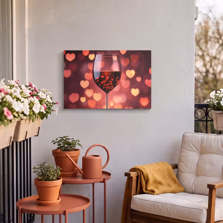 Buiten canvas - Rood - Wijn - Hartjes — 4