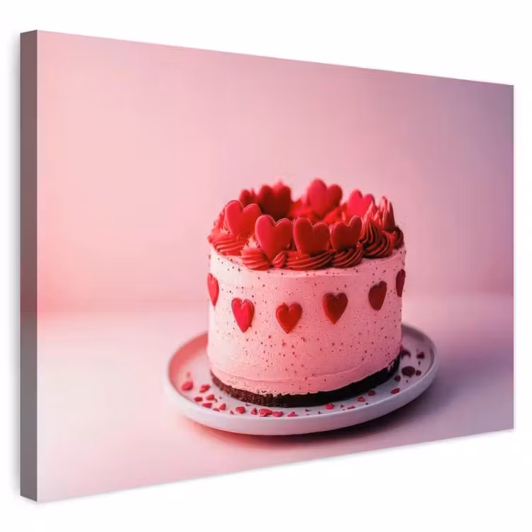Buiten canvas - Taart - Hart - Roze — 1