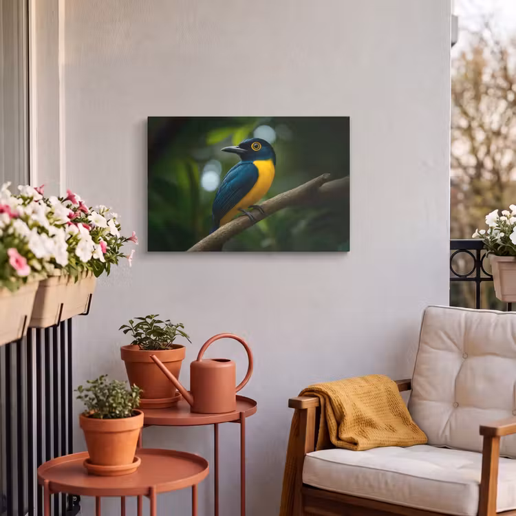 Buiten canvas - Vogel - Tak - Geel - Bladeren — 4