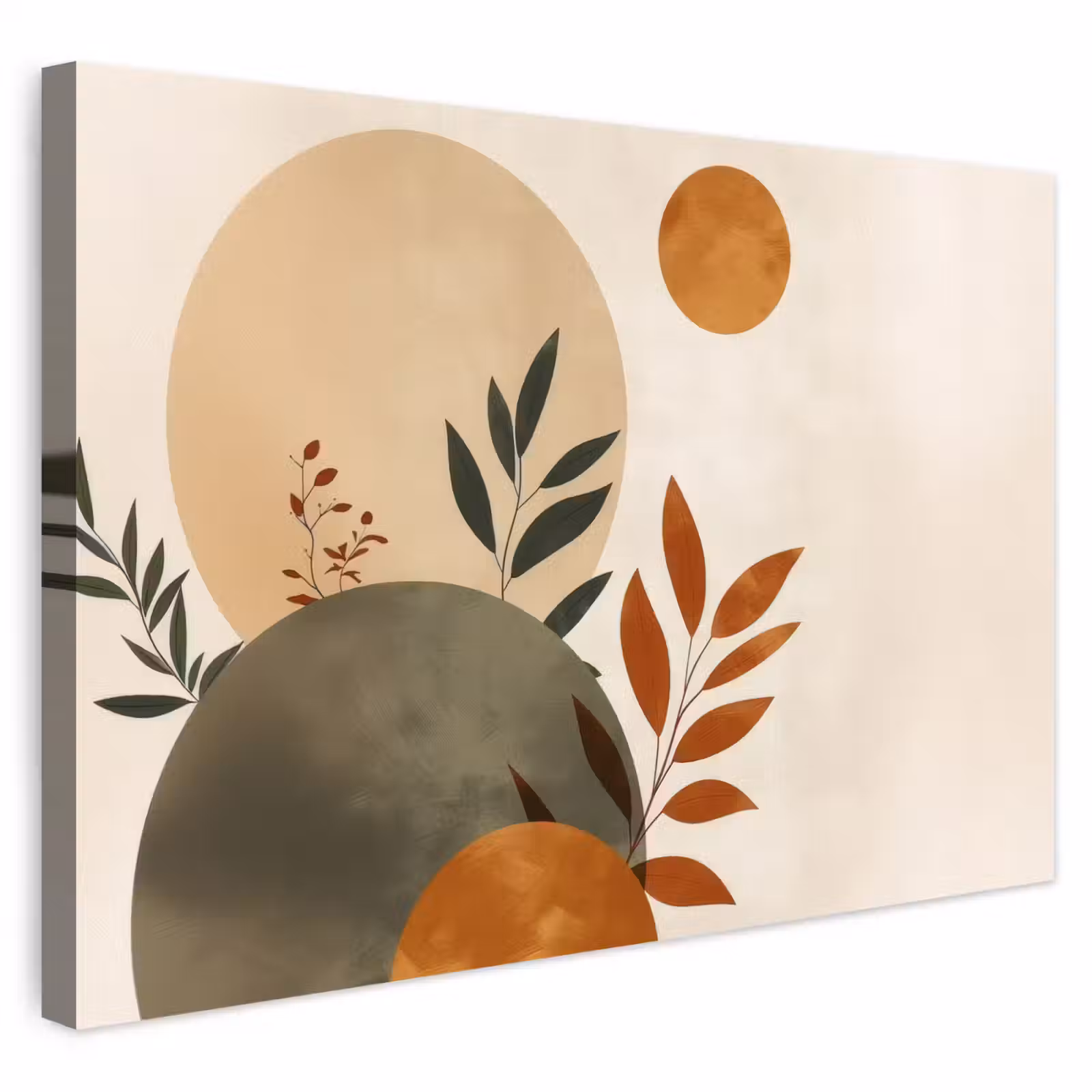 Buiten canvas - Vormen - Rond - Bladeren - Beige — 1