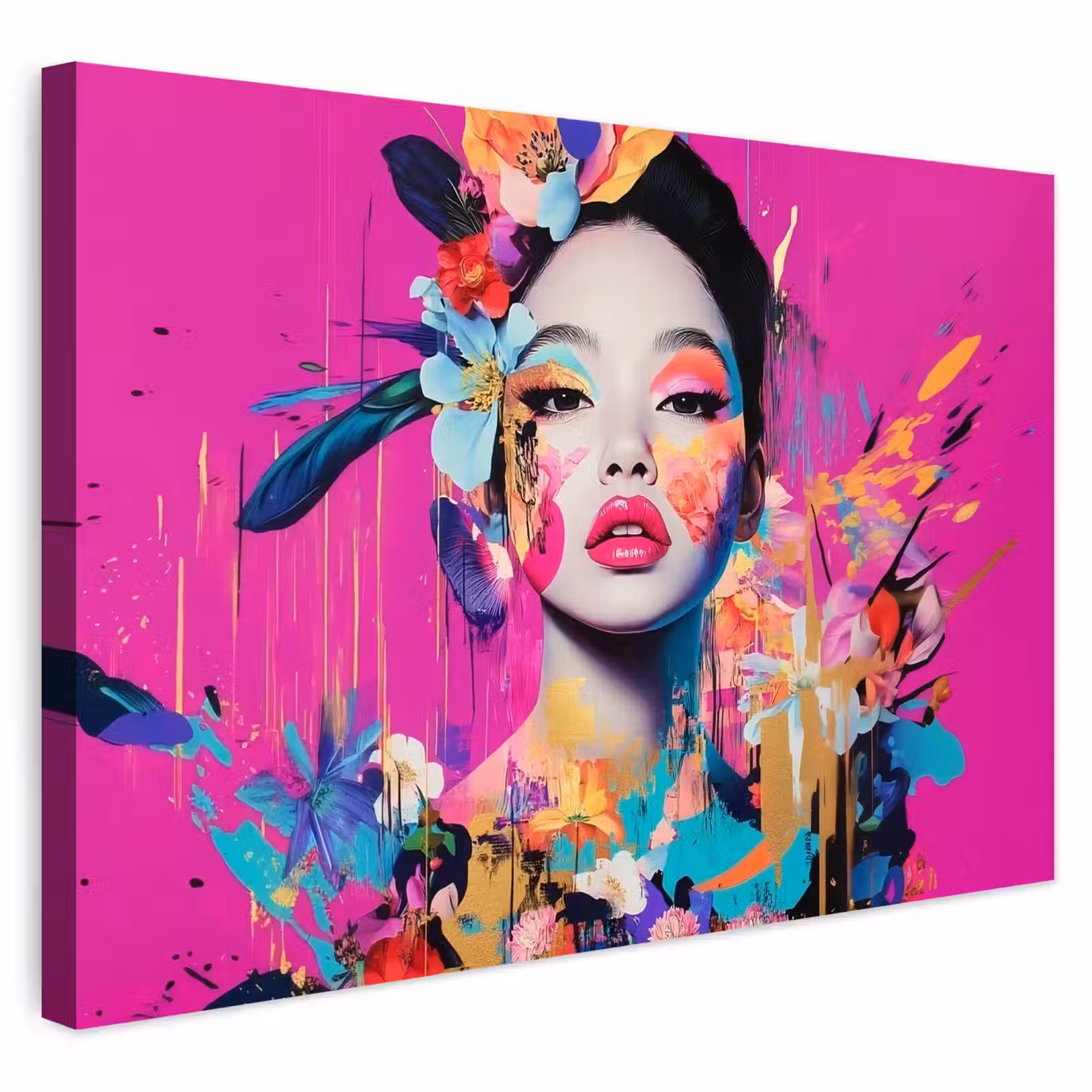 Buiten canvas - Vrouw - Portret - Abstract - Paars — 1