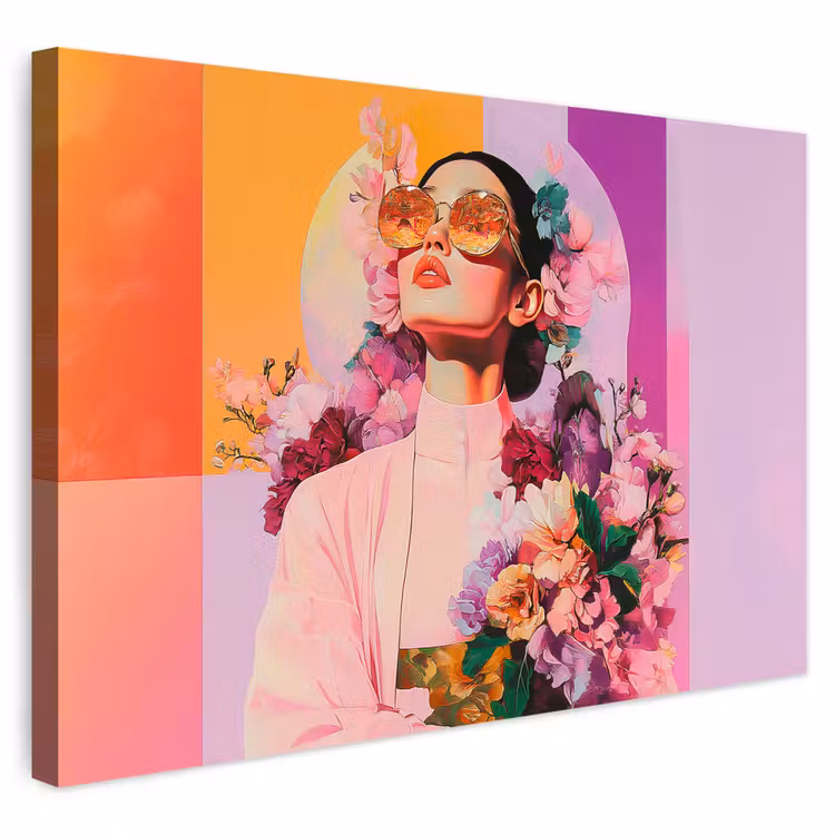 Buiten canvas - Portret - Vrouw - Abstract - Bloemen — 1