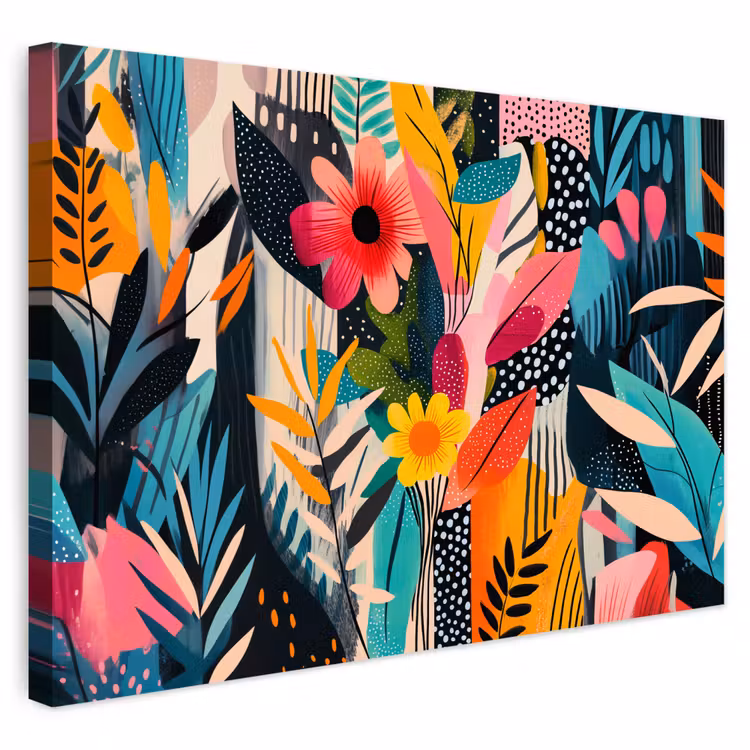 Buiten canvas - Schilderij - Abstract - Bloemen - Roze — 1