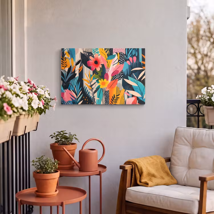 Buiten canvas - Schilderij - Abstract - Bloemen - Roze — 4