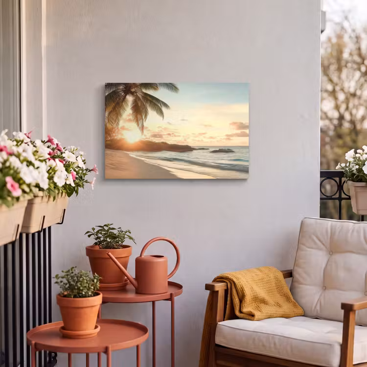 Buiten canvas - Strand - Palmbomen - Oceaan - Zonsondergang — 3