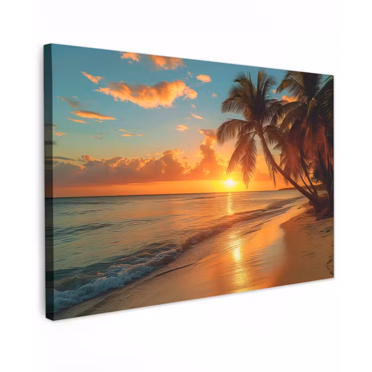 Buiten canvas - Strandzonsondergang in de Tropen — 1