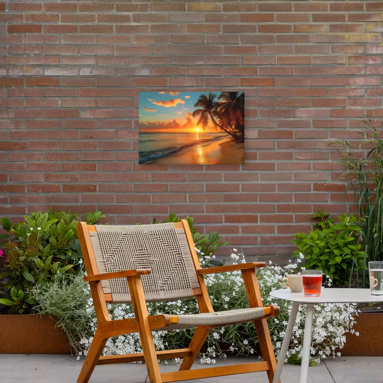 Buiten canvas - Strandzonsondergang in de Tropen — 2