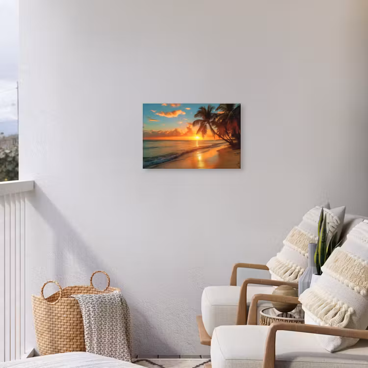 Buiten canvas - Strandzonsondergang in de Tropen — 4