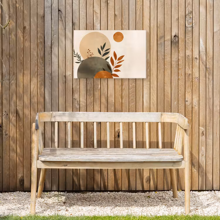Buiten canvas - Vormen - Rond - Bladeren - Beige — 3