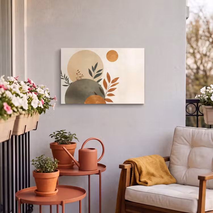 Buiten canvas - Vormen - Rond - Bladeren - Beige — 4