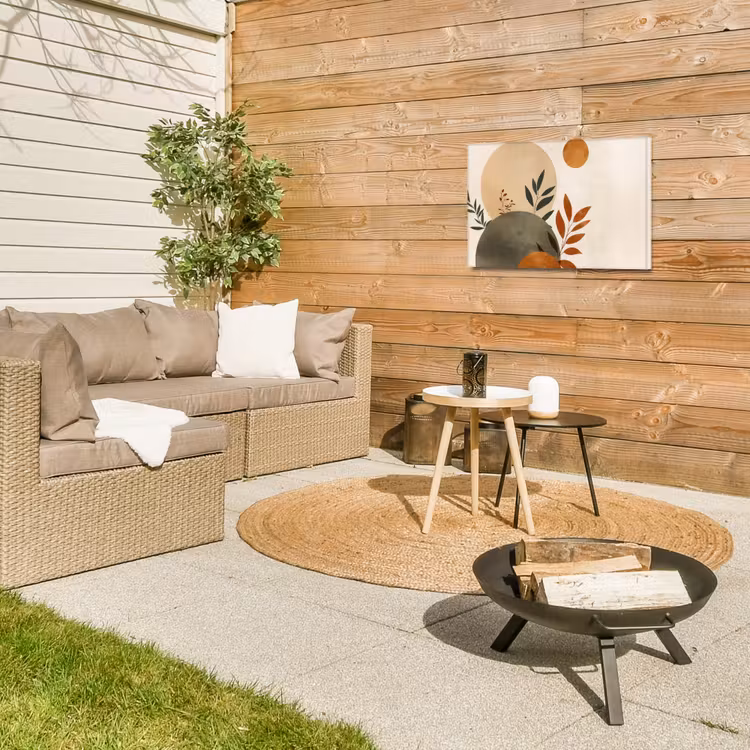 Buiten canvas - Vormen - Rond - Bladeren - Beige — 5