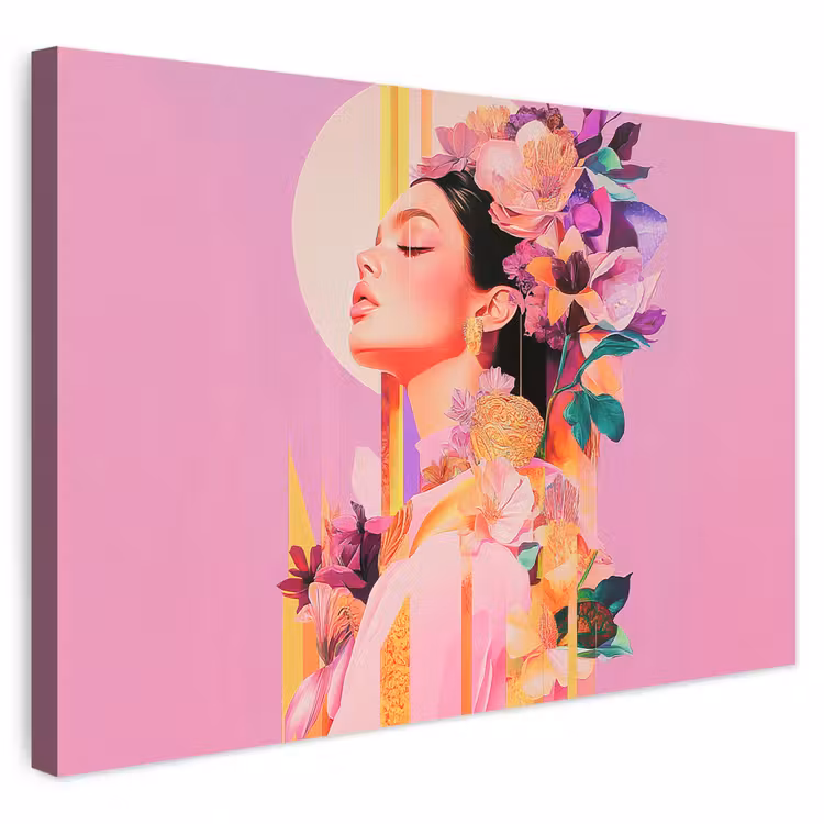 Buiten canvas - Vrouw - Bloemen - Paars - Abstract — 1