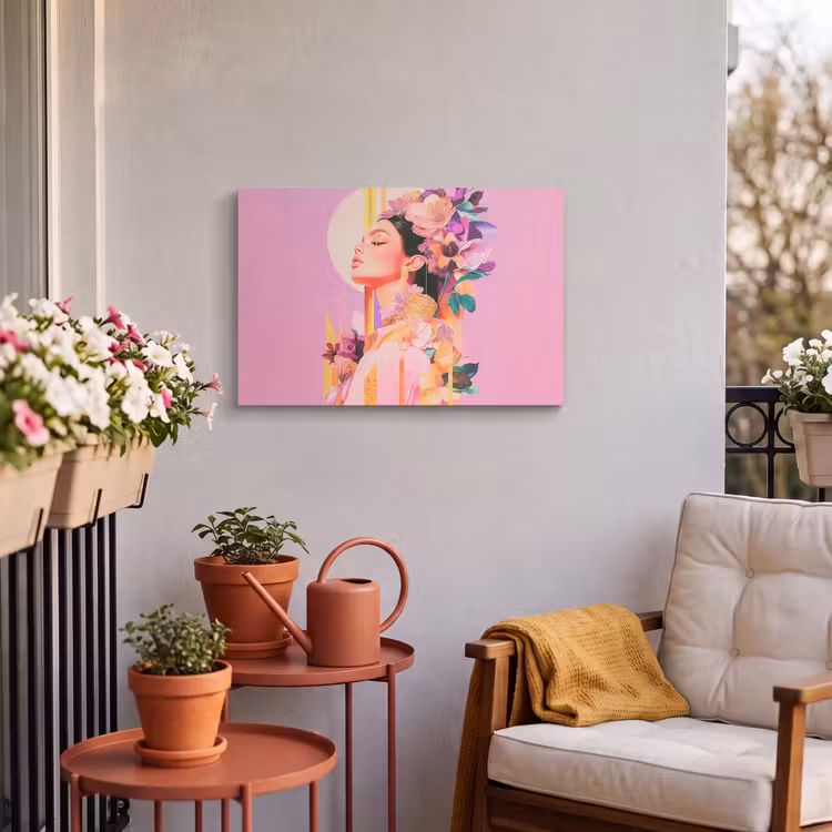 Buiten canvas - Vrouw - Bloemen - Paars - Abstract — 4