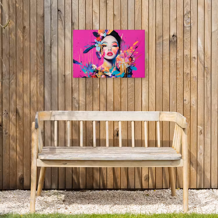Buiten canvas - Vrouw - Portret - Abstract - Paars — 3