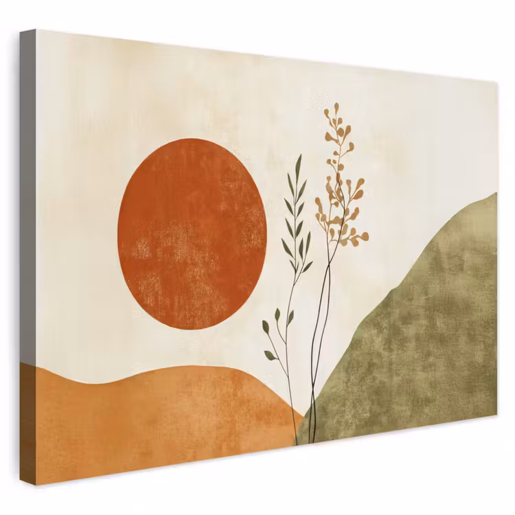 Buiten canvas - Zon - Abstract - Takken - Oranje — 1