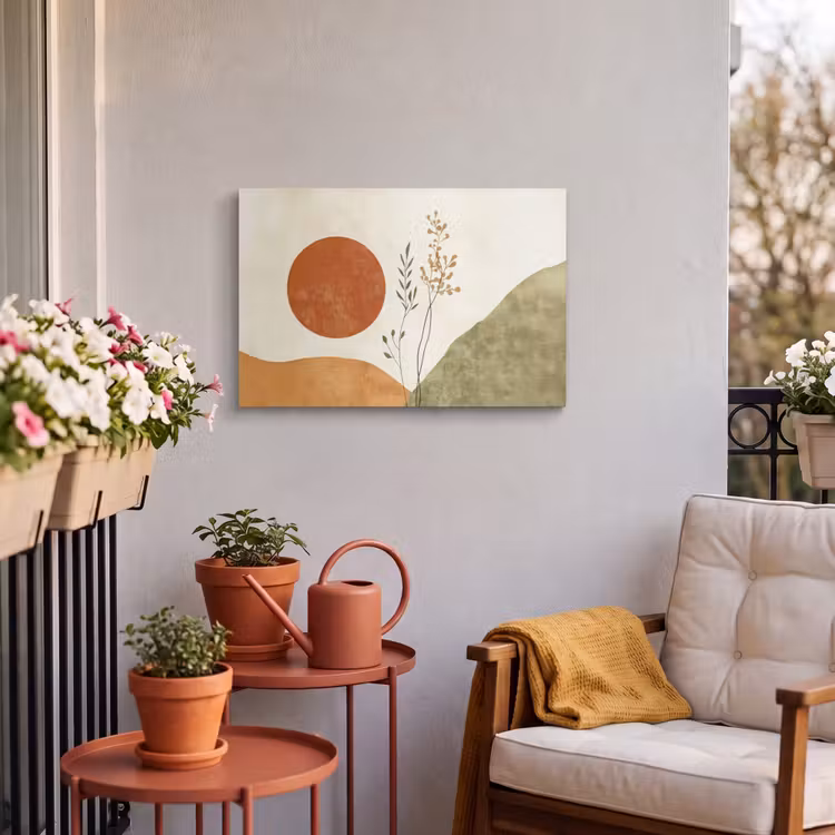Buiten canvas - Zon - Abstract - Takken - Oranje — 4