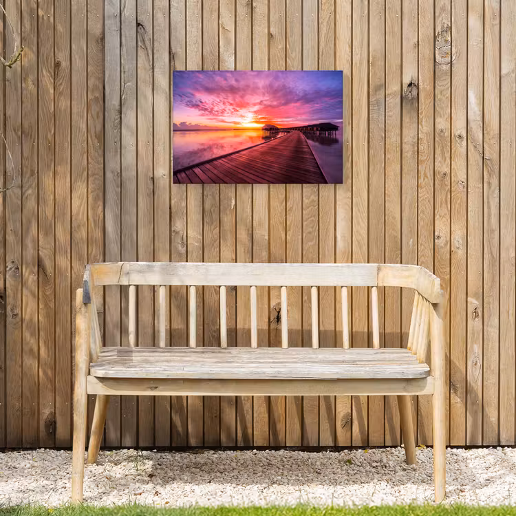 Buiten canvas - Steiger - Water - Zon - Roze - Horizon — 3