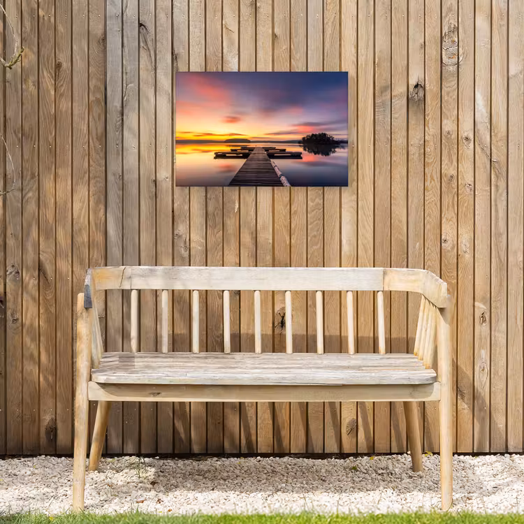 Buiten canvas - Steiger - Zonsondergang - Water - Zee - Reflectie — 3