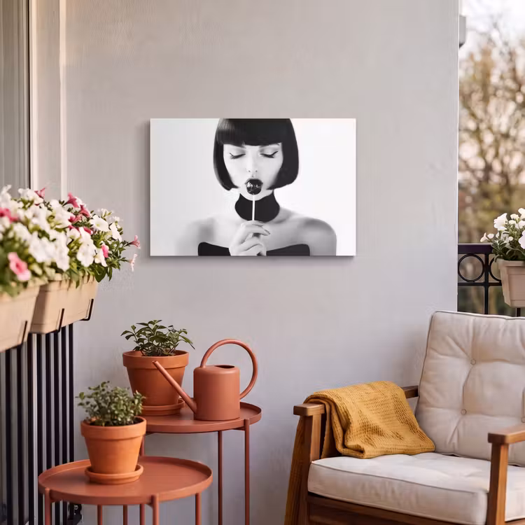 Buiten canvas - Vrouw - Lolly - Zwart - Wit — 4