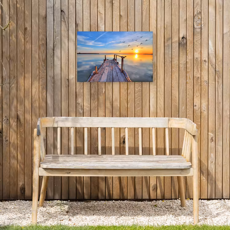 Buiten canvas - Water - Steiger - Vogels - Zonsondergang - Horizon — 3