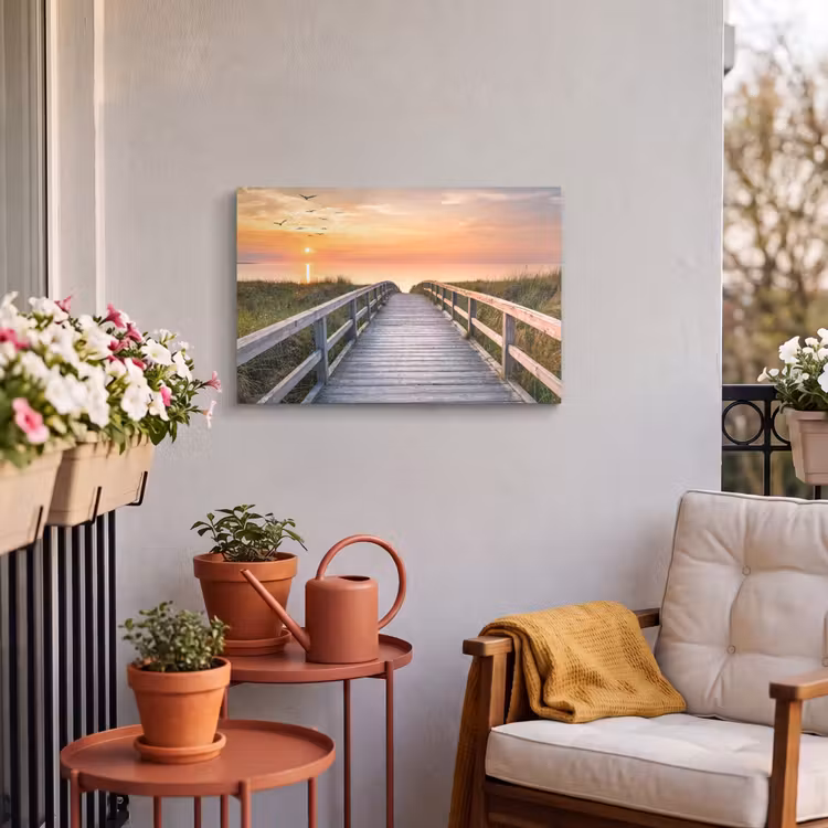Buiten canvas - Zonsonderang - Zee - Pad - Gras - Duin - Vogels — 3