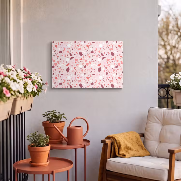 Buiten canvas - Terrazzo - Patroon - Roze — 4