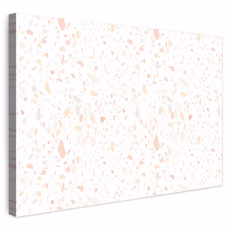 Buiten canvas - Terrazzo - Patroon - Wit - Perzik — 1