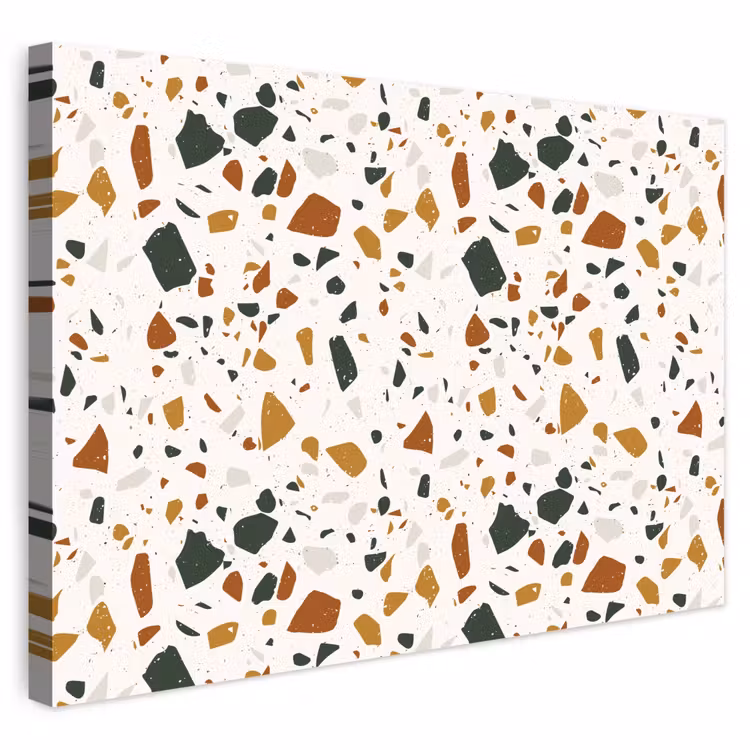 Buiten canvas - Terrazzo - Patroon - Wit - Terra — 1