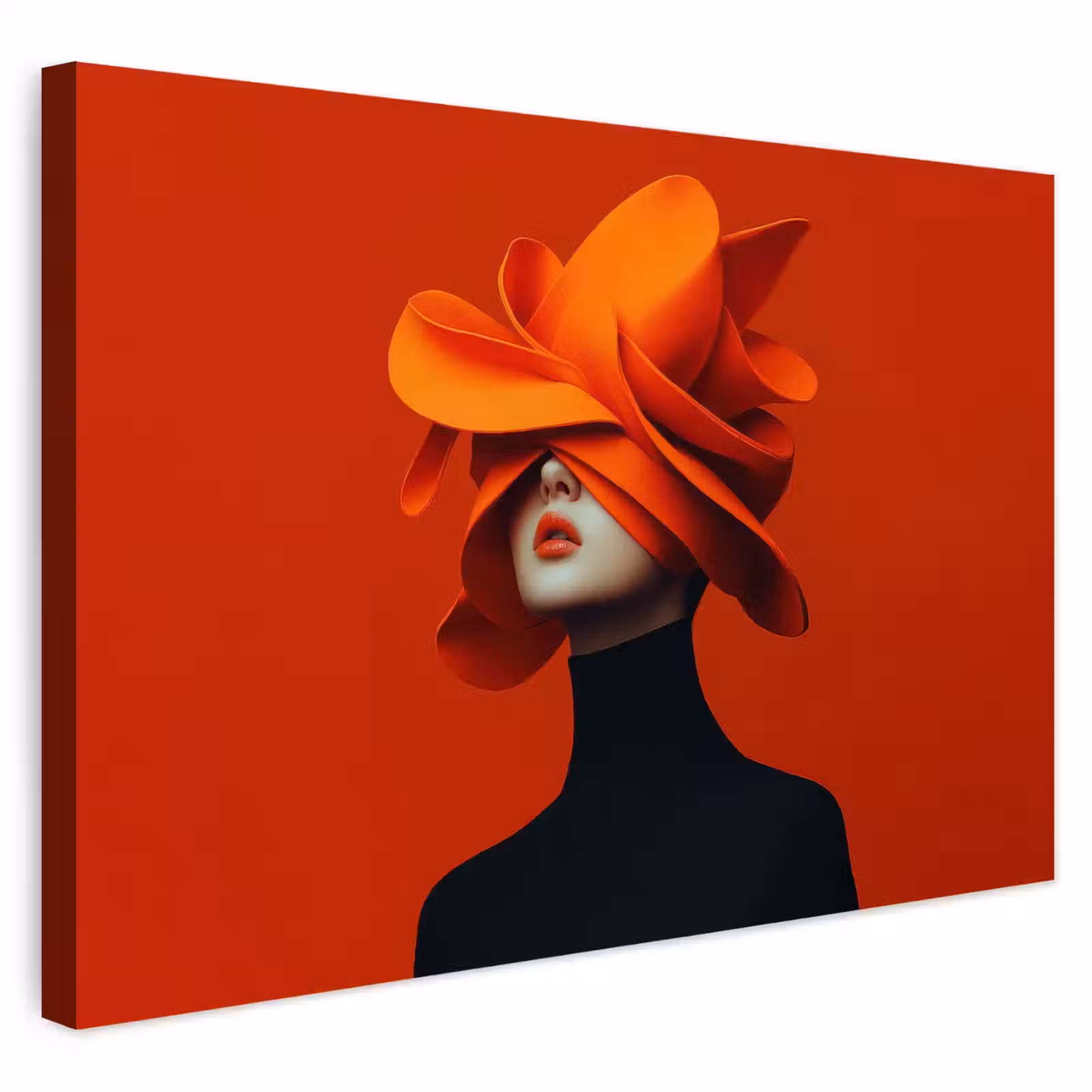 Buiten canvas - Oranje - Hoed - Vrouw — 1