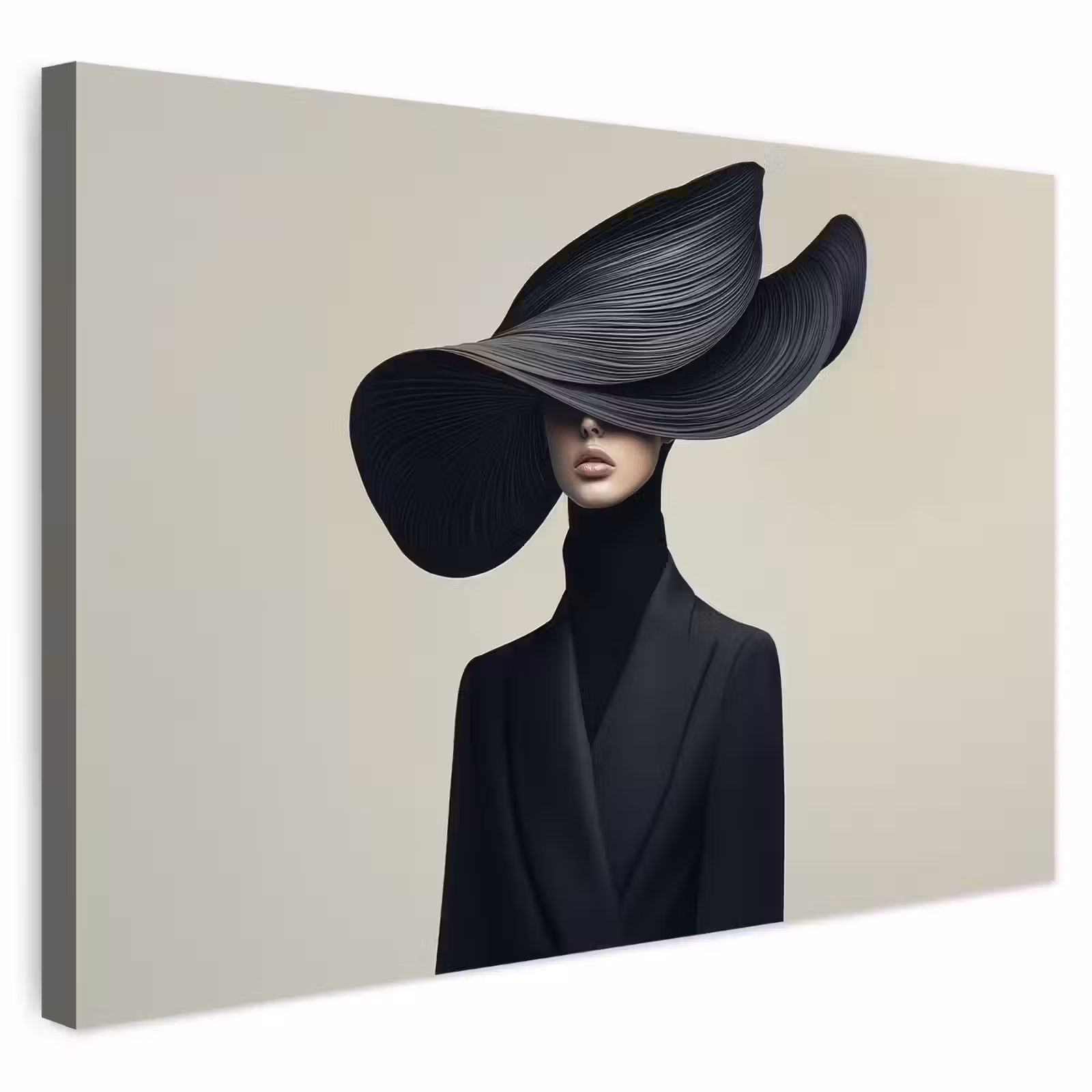 Buiten canvas - Zwart - Vrouw - Hoed — 1
