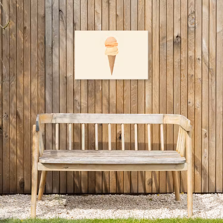 Buiten canvas - Minimalistisch - Schepijs - Hoorntje - Beige — 3