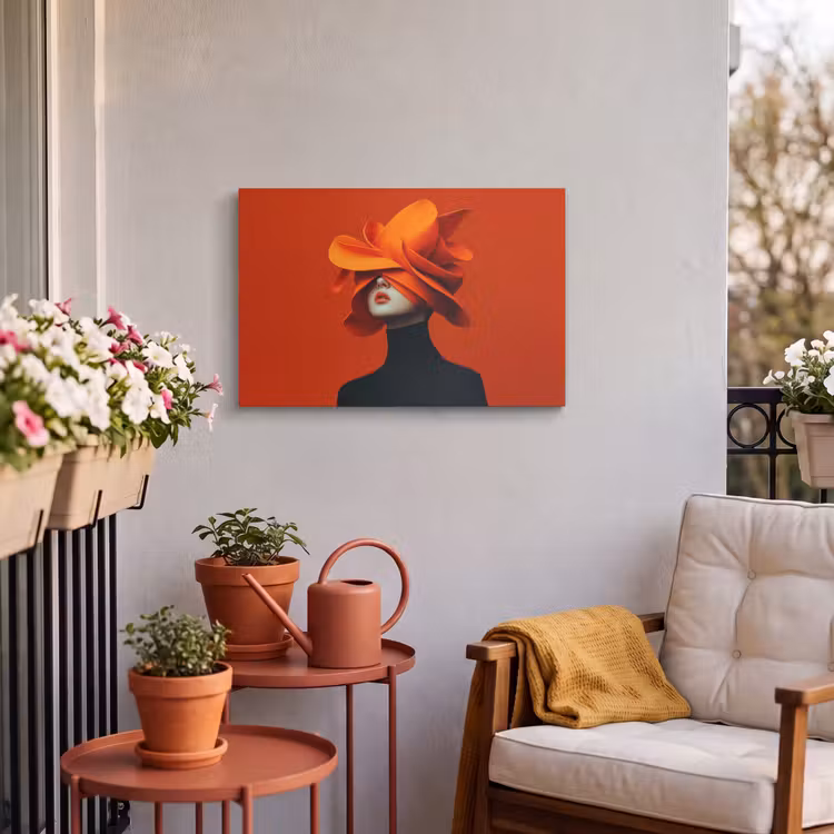 Buiten canvas - Oranje - Hoed - Vrouw — 4
