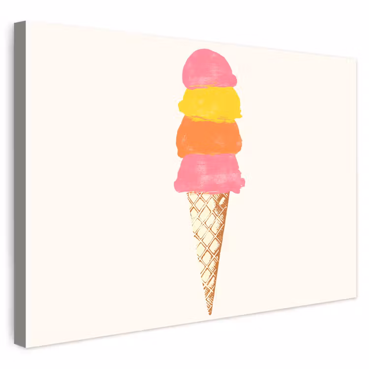 Buiten canvas - Schepijs - Hoorntje - Illustratie - Minimalistisch — 1