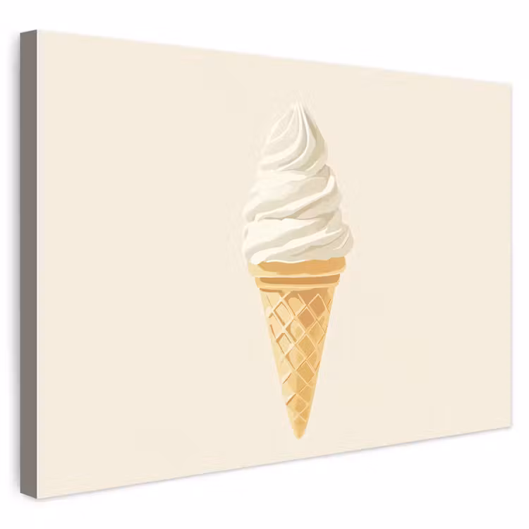 Buiten canvas - Softijs - Hoorntje - Wit — 1