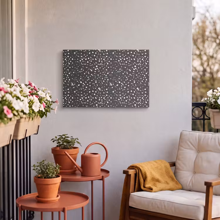 Buiten canvas - Terrazzo - Patroon - Zwart - Wit — 4