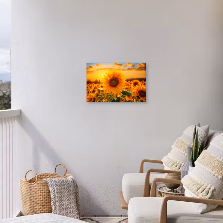 Buiten canvas - Zonnebloem in de avondzon — 4