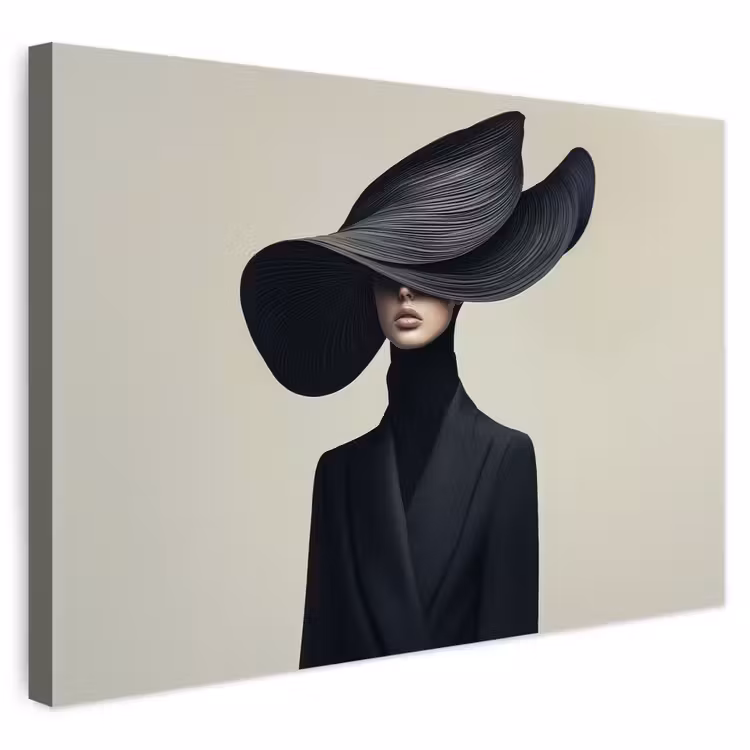 Buiten canvas - Zwart - Vrouw - Hoed — 1