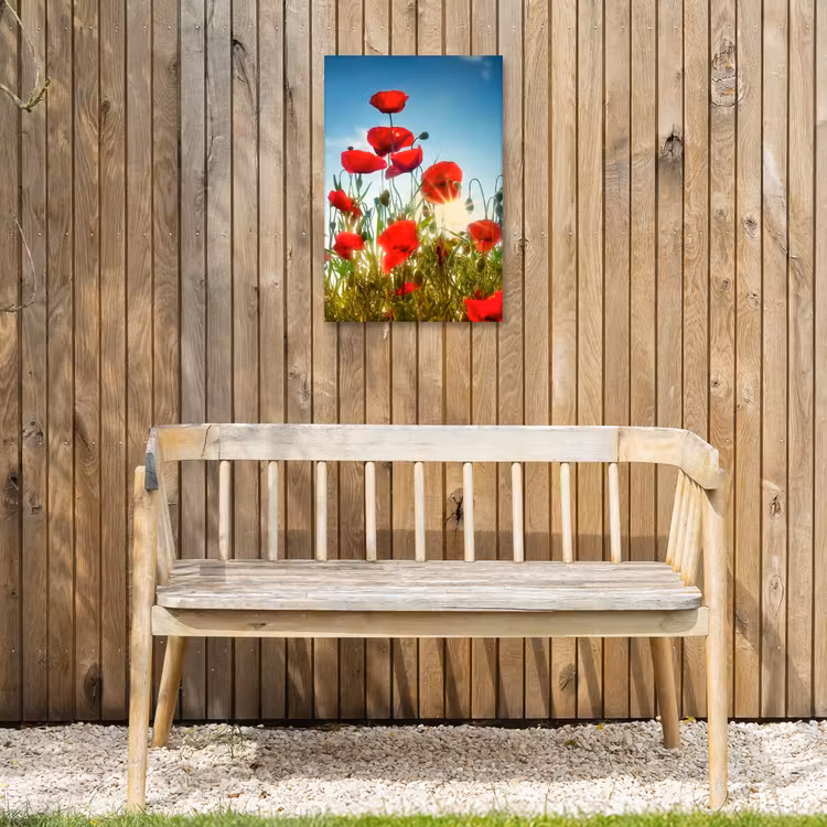 Buiten canvas - Rode klaprozen tegen de hemel — 3
